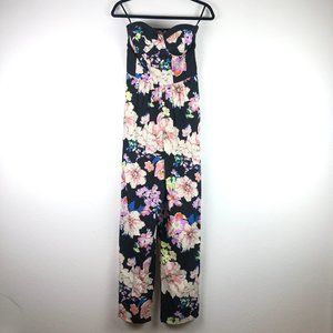 Band of Gypsies Floral Print Strapless Jumpsuit